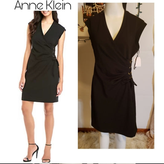 Anne KleinSide Lace Up Faux Wrap dress. Sz XS