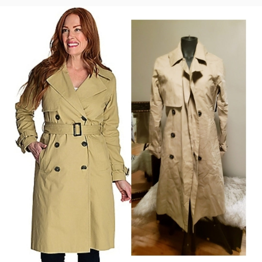 Coffee Shop New York Trench Coat. Sz Lrg.  New