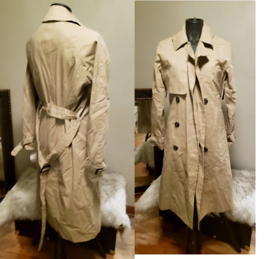 Coffee Shop New York Trench Coat. Sz Lrg.  New