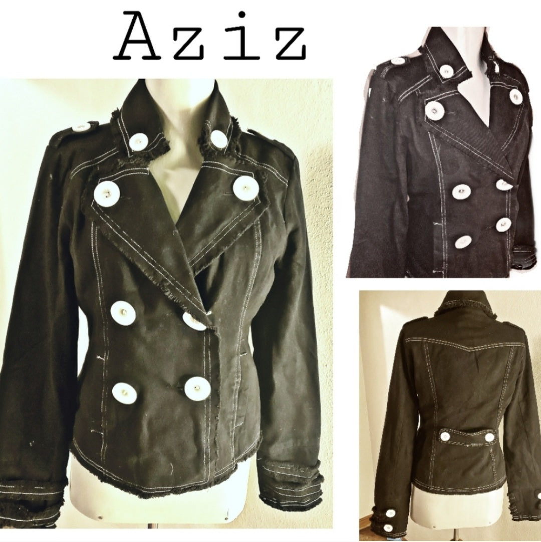 Aziz 100% cotton jacket "peacoat" inspired.  Med