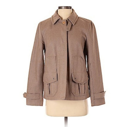 J. CREW - tan wool blend lined jacket. Sz. Small