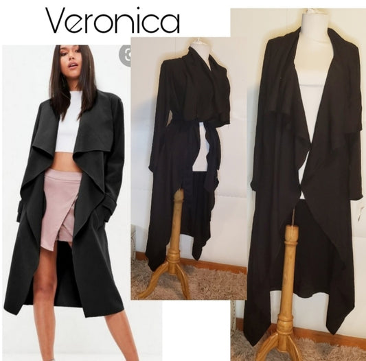 Veronica waterfall blk light weight duster/jacket