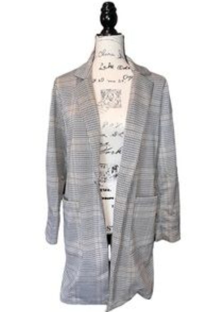 Tu Brand Glen check paid cardigan coat.  Sz XL