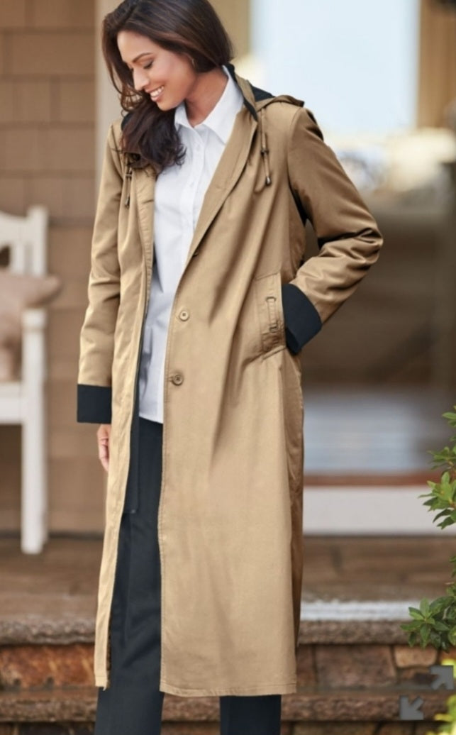 KC Collections full length lined trench. Sz XL