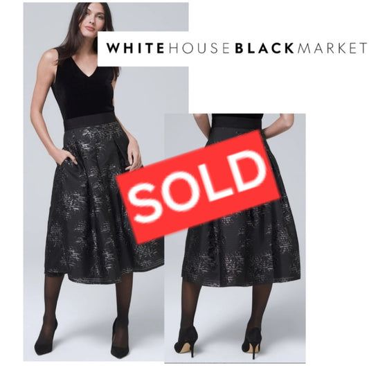 White House Black Market Shadow full skirt Sz 8