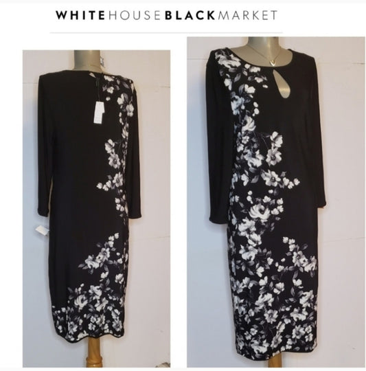 White house black market dress. Sz Sm. WHBM REVERSIBLE FLORAL PRINT KNIT SHEAT