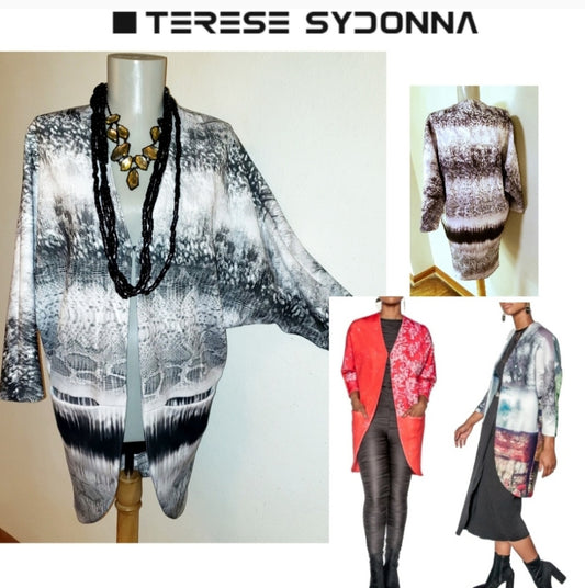 TERESE SYDONNA  NEOPRENE KIMONO COAT
. Sz Xs