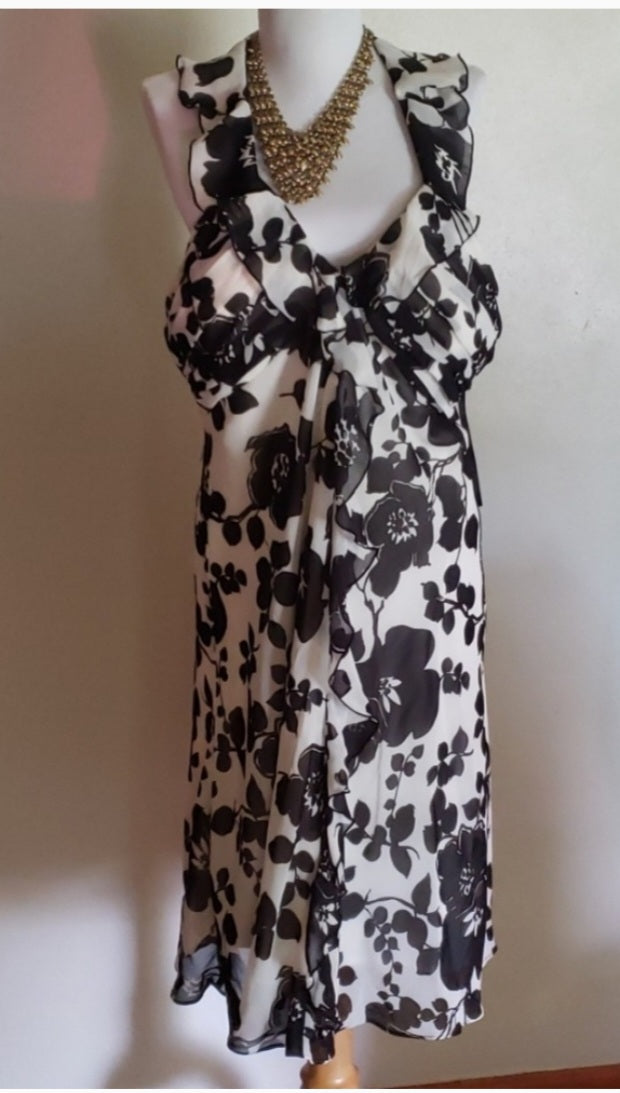 SLFashions blk/white dress. Size 16