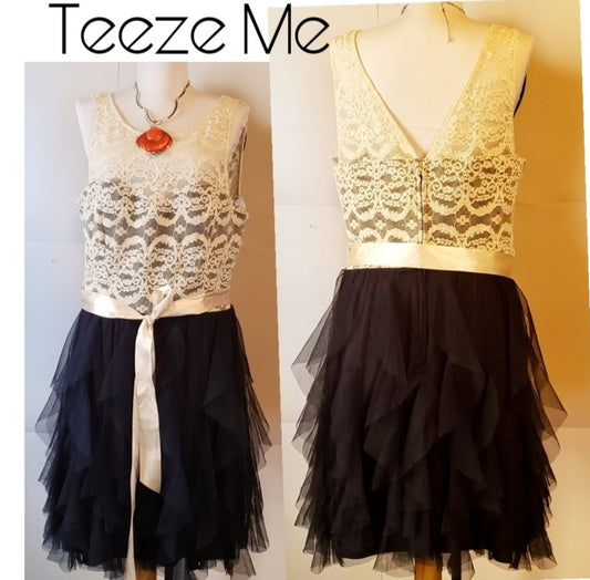 Teeze me lace/crynaline dress. Sz 15/16