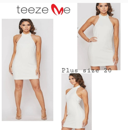 TEEZE ME scuba halter dress. Plus size 20