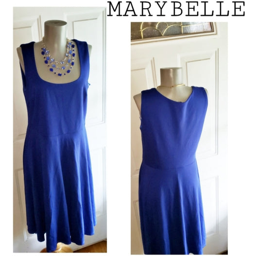 Marybelle Terry-Ann A-Line Dress. Sz OX Royal blue