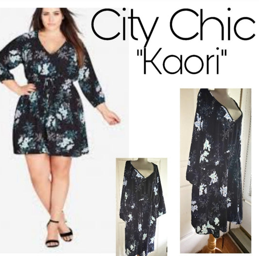 City Chic "Kaori" tunic floral dress. Sz 22 and 24 avail