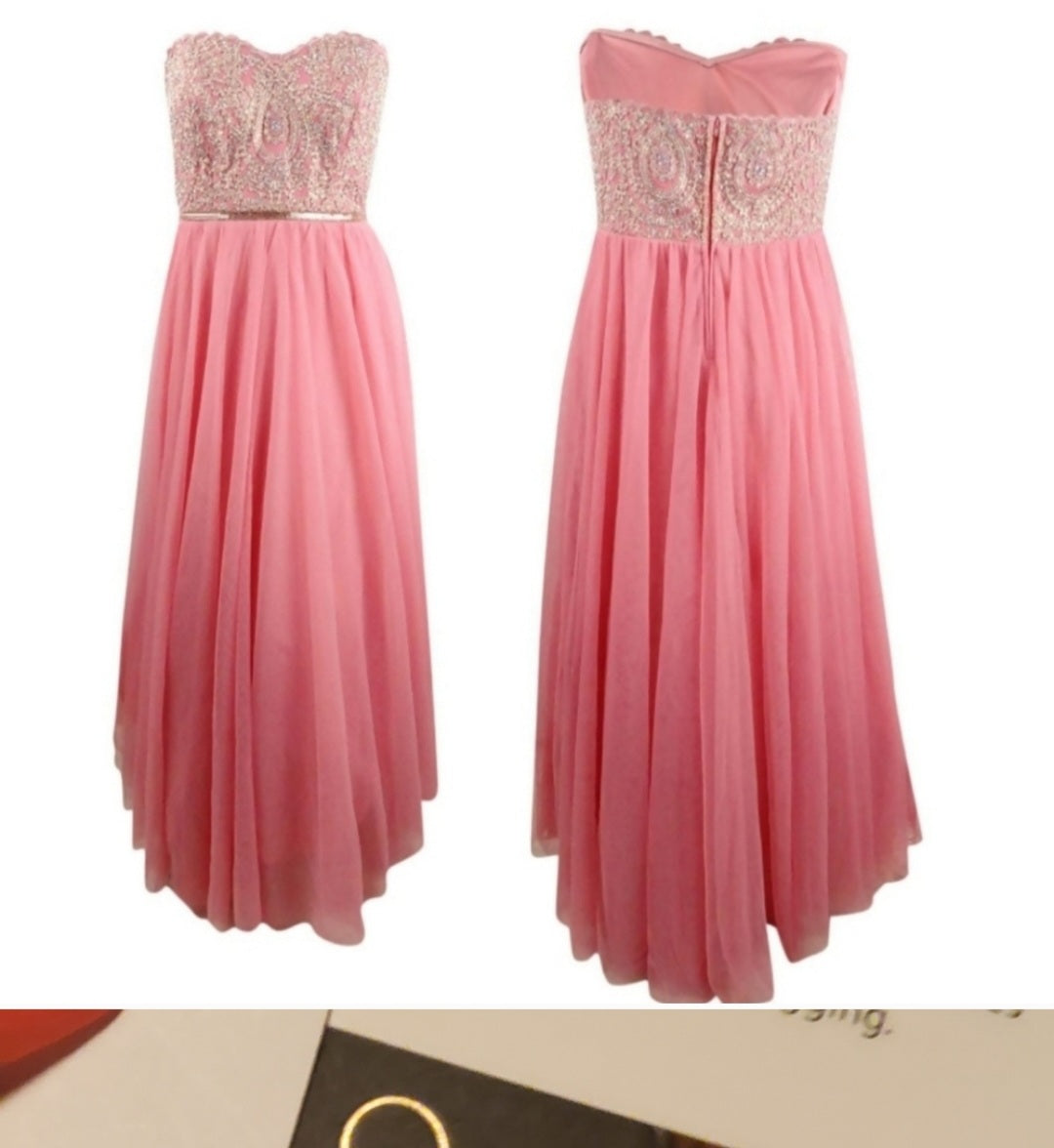 City Studio Studio Gown Passion Embellished Tulle Pink. Sz 18w