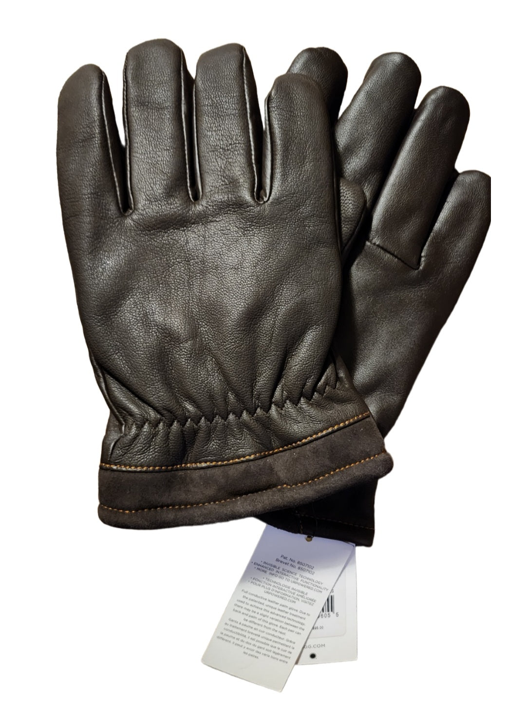 UGG Men NWT Captain Pieced Brown Fur Leather Glove