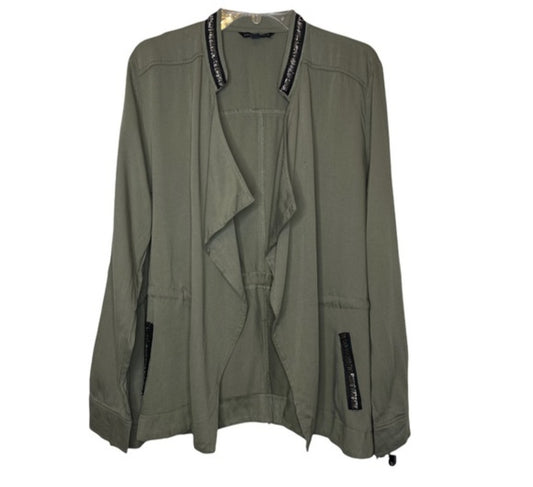 Signature Studio khaki green cardigan/jacket Sz XL