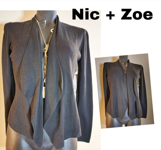 Nic + Zoe open front/drape cardigan jacket.  Sz Small