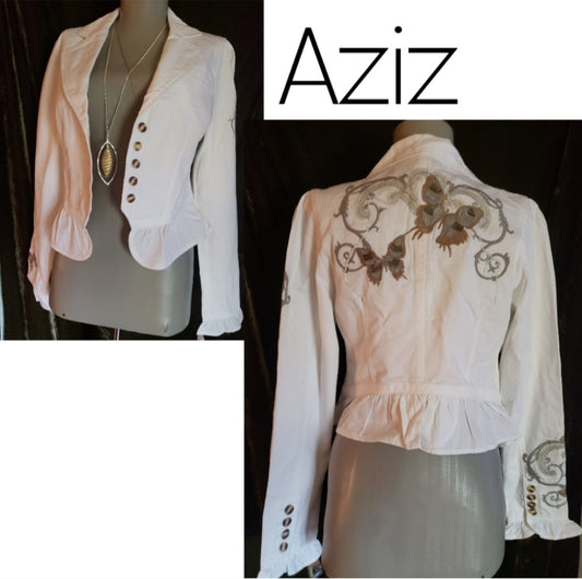 Aziz embroidered steampunk jacket.  Sz sm