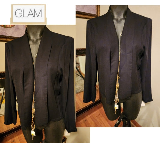 Glam cute open front jacket.  Size Med.  New