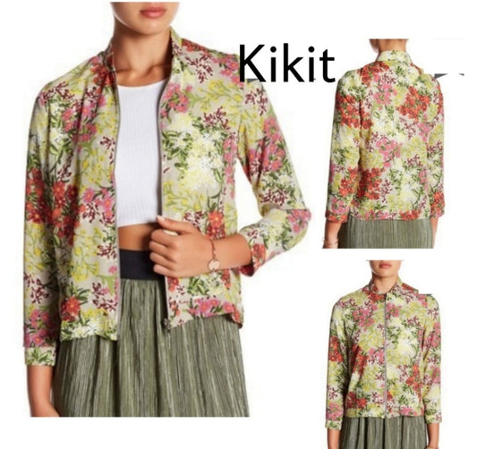 Kikit floral bomber jacket.  Sz Med