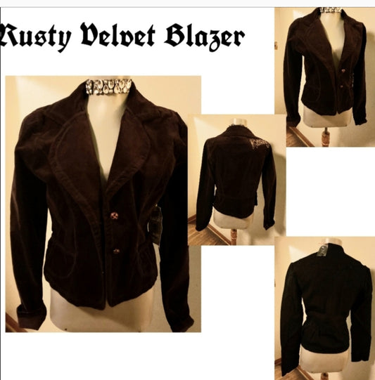 Rusty Brand velvet Vict insp blazer. Sz Med