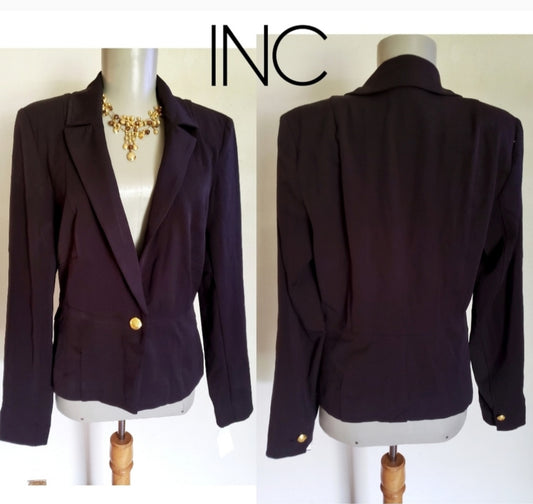 INC blk one button blazer. Sz Med