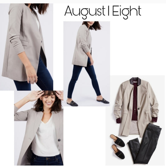 August 1 Eight (Letote) lthr trim jacket. Sz Med