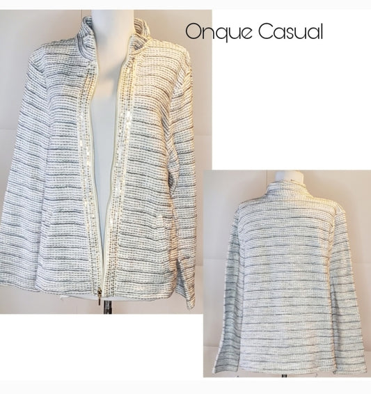 Onque Casual tweed & sequin jacket. Sz Lrg