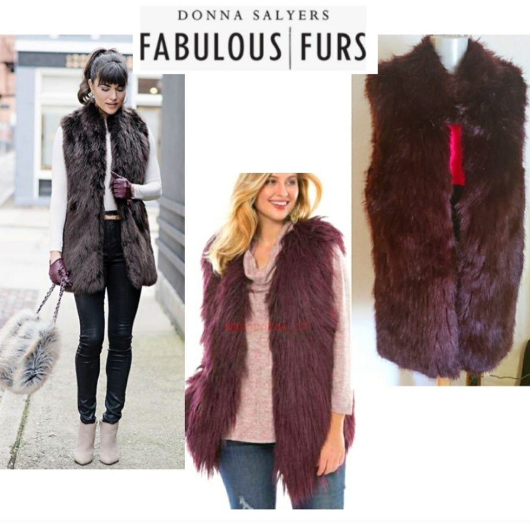 Donna Saylers Fabulous "Apres" Faux Fur Vest.  Sz. Lg