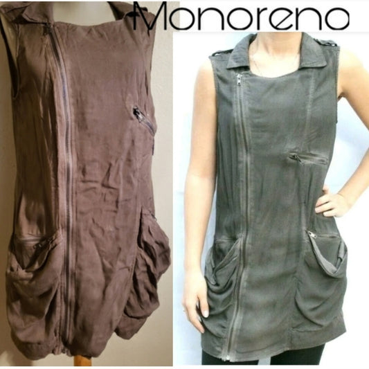 Monoreno khaki olive vest jacket.  Sz Lrg