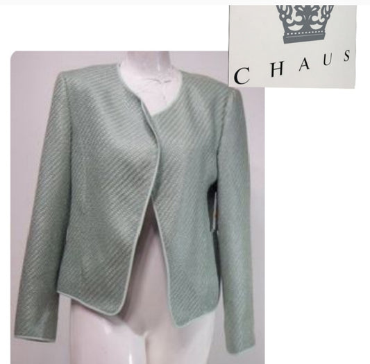 Chaus mint green tweed jacket/blazer. Sz Lrg