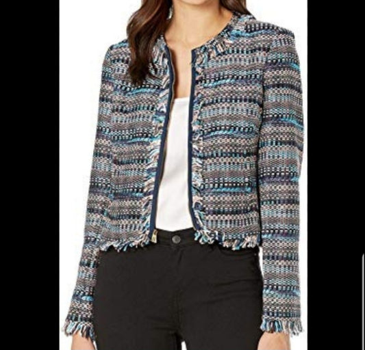 Juicy Couture Blk Label fringe Tweed jacket. Sz 10