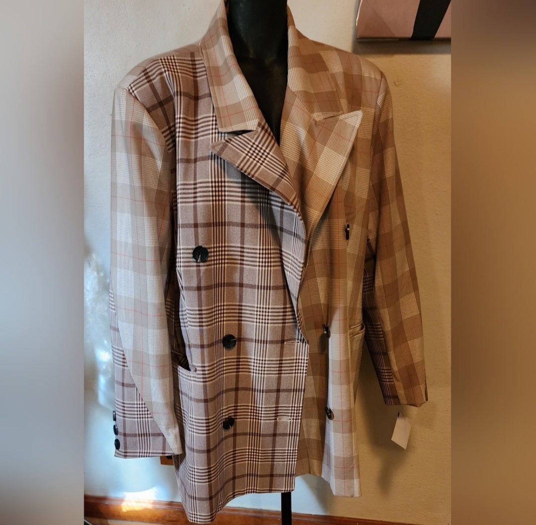 Stitch Fix Bagatelle collection mixed plaid plus size blazer/jacket.  Sz 2x. 😍