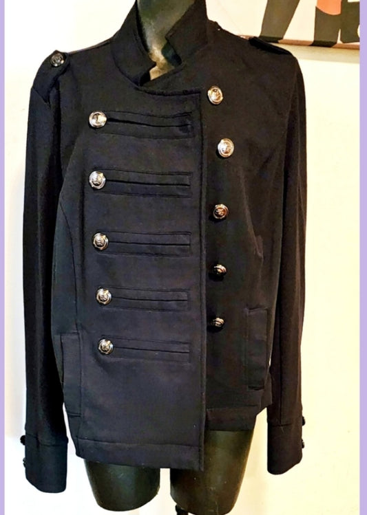 Lane Bryant streampunk / military insp jacket/coat.  Sz 16. Navy