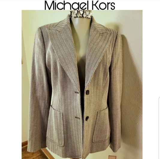 Michael Kors Chevron stripped blazer. Sz 10