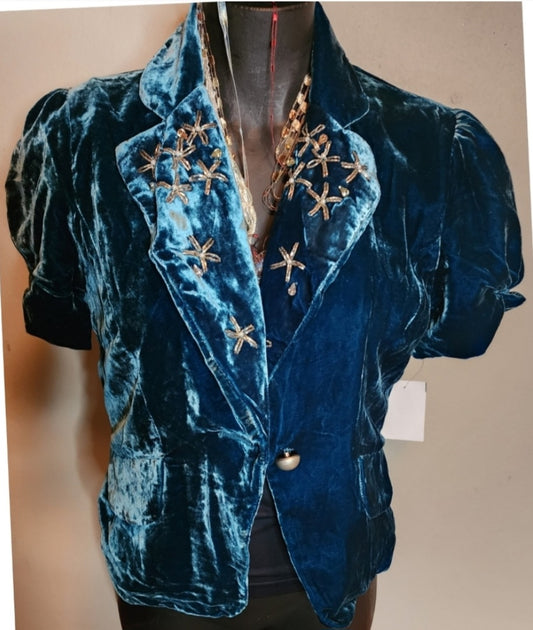 DRN BRN velvet boho jacket.  Sz Med