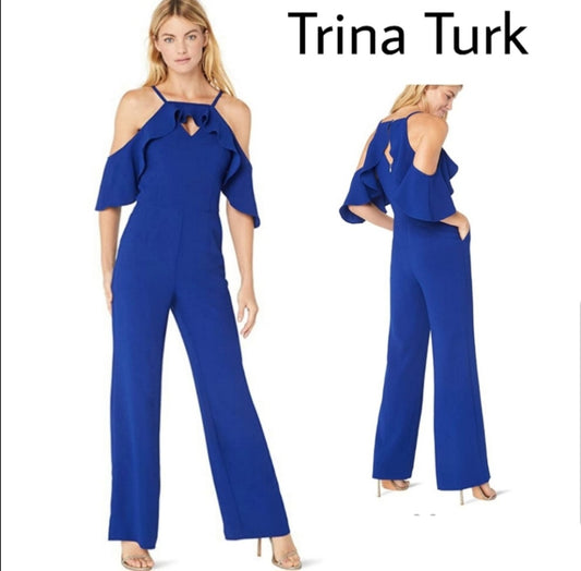 Trina Turk Plaza Cold Shldr Jumpsuit. Sz 4