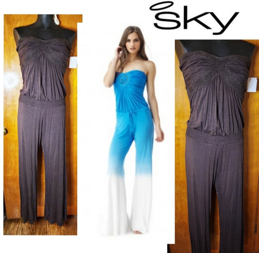 SKY Brown Jumpsuit. 2 avail.  Sz Small. Sx XS