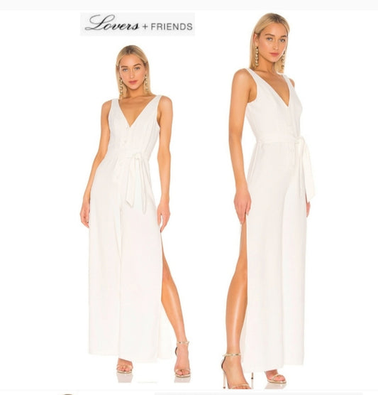 Lovers + Friends "Halo" white jumpsuit.  Sz Sm