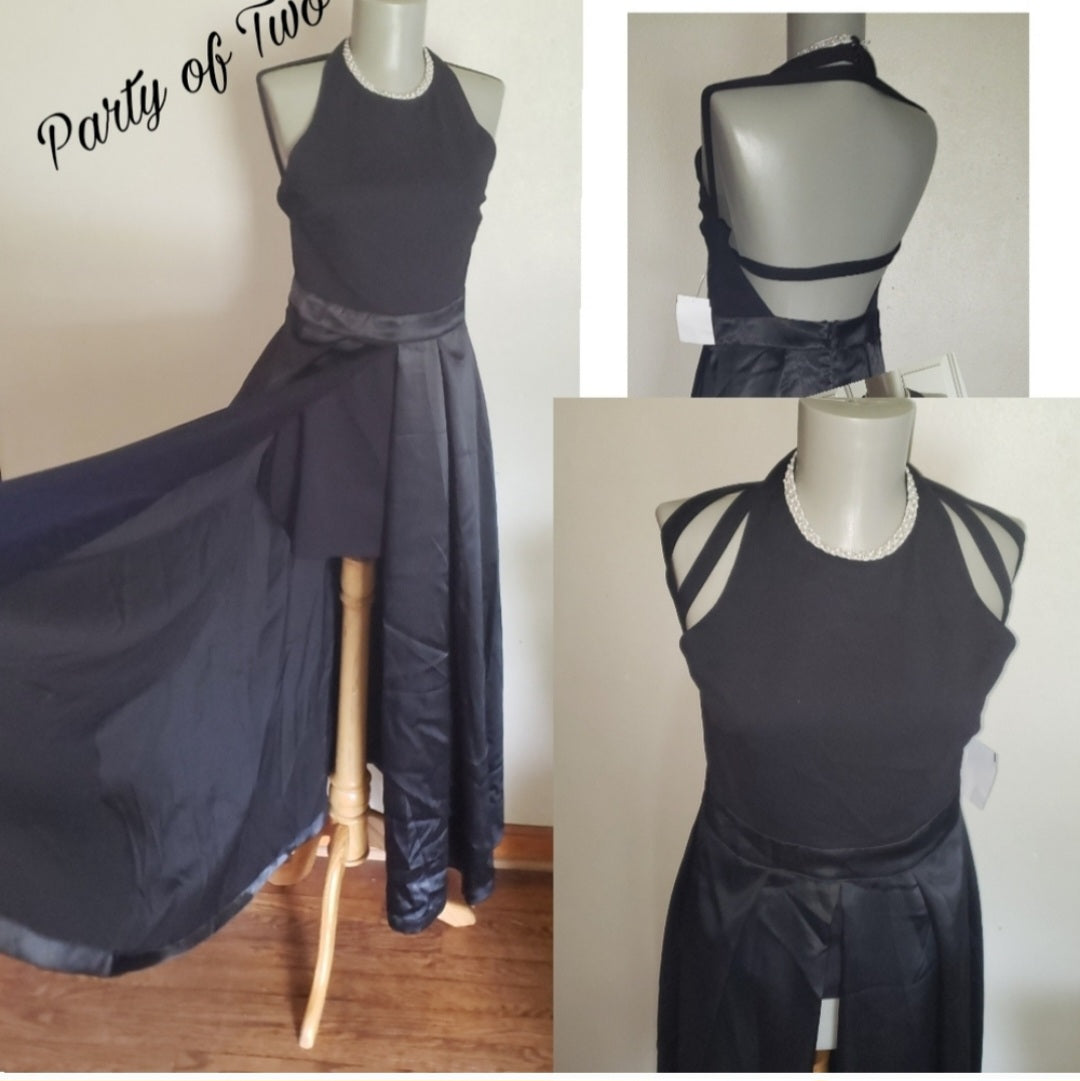 LF "Party of Two" skirted halter romper. Sz Sm