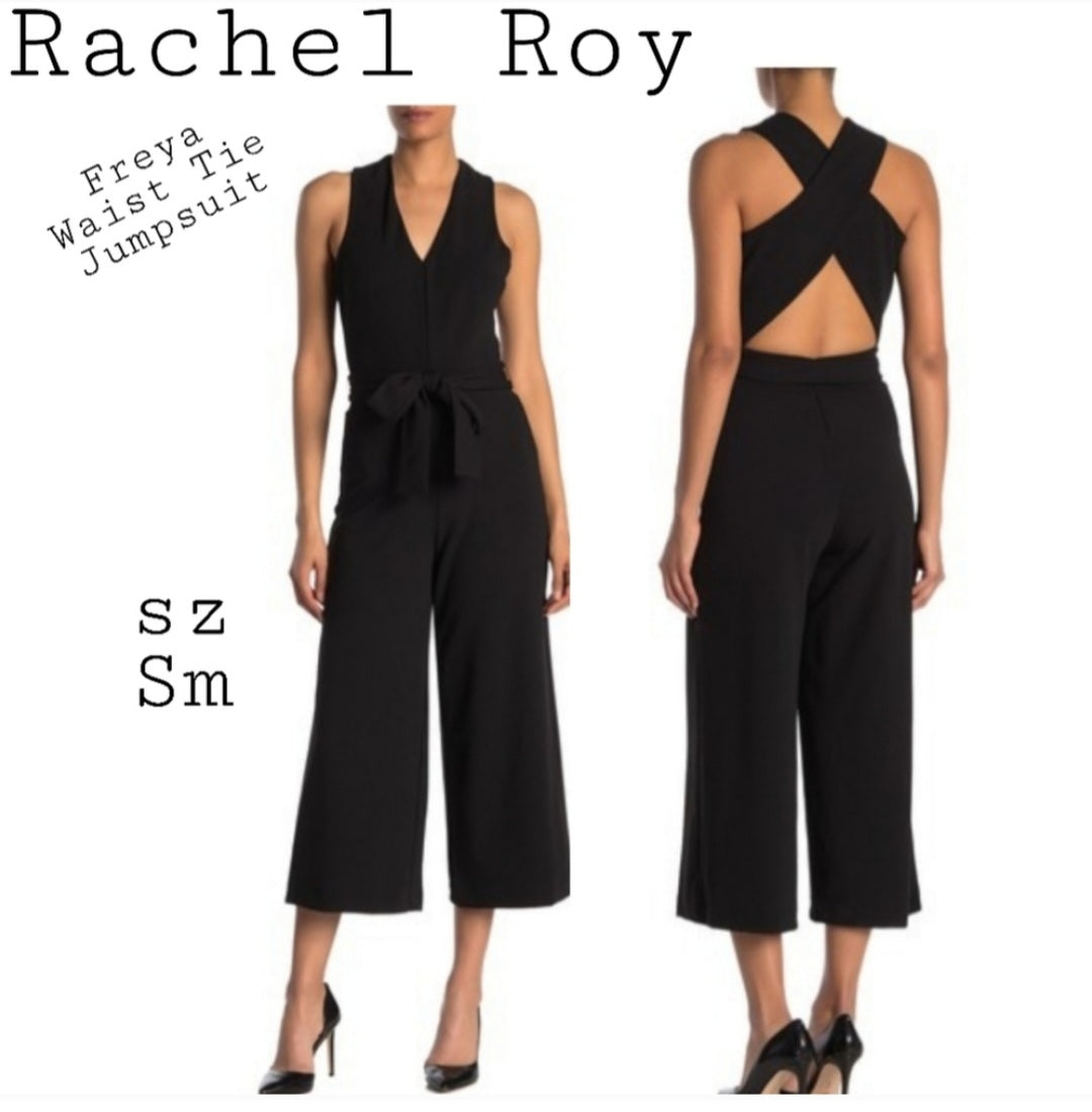 Rachel Roy black belted jumpsuit, cross back. Sz S