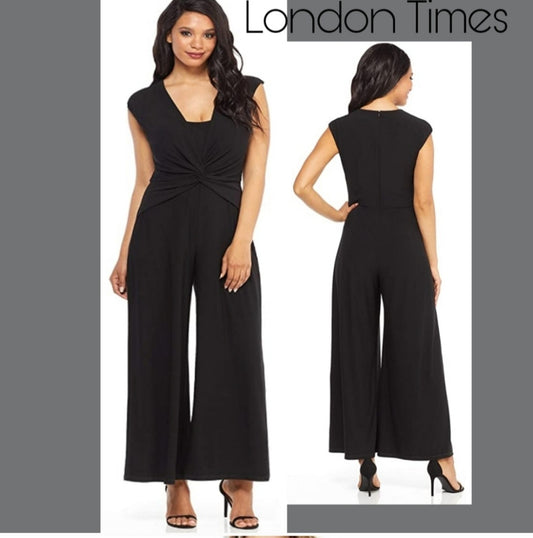 London Times "Alessandra" Plum Jumpsuit. Sz 0