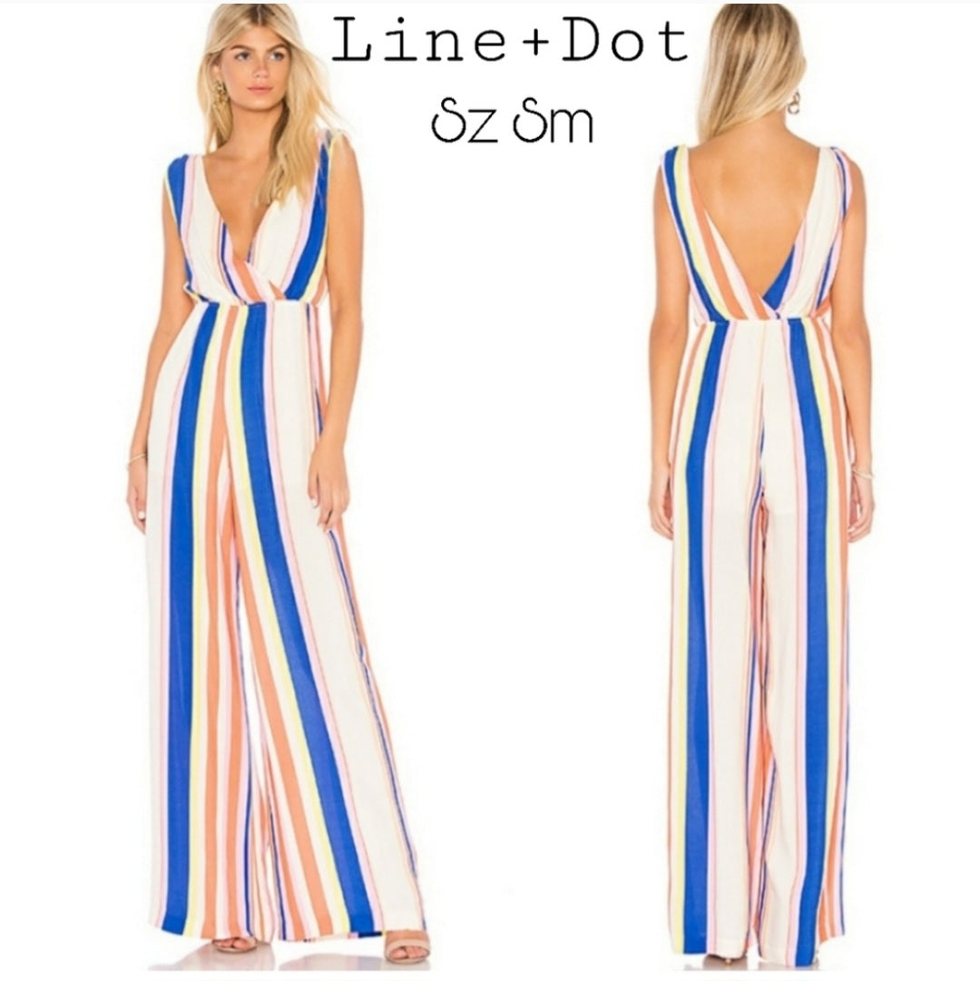 LINE + DOT Rory striped jumpsuit.  Sz Sm