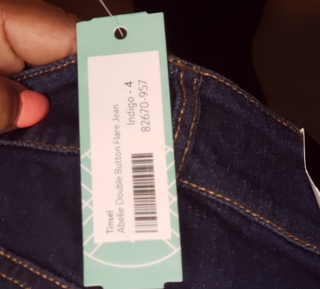 Stitch fix Tensil "Abelie" double button flare denim jeans.  Sz 27