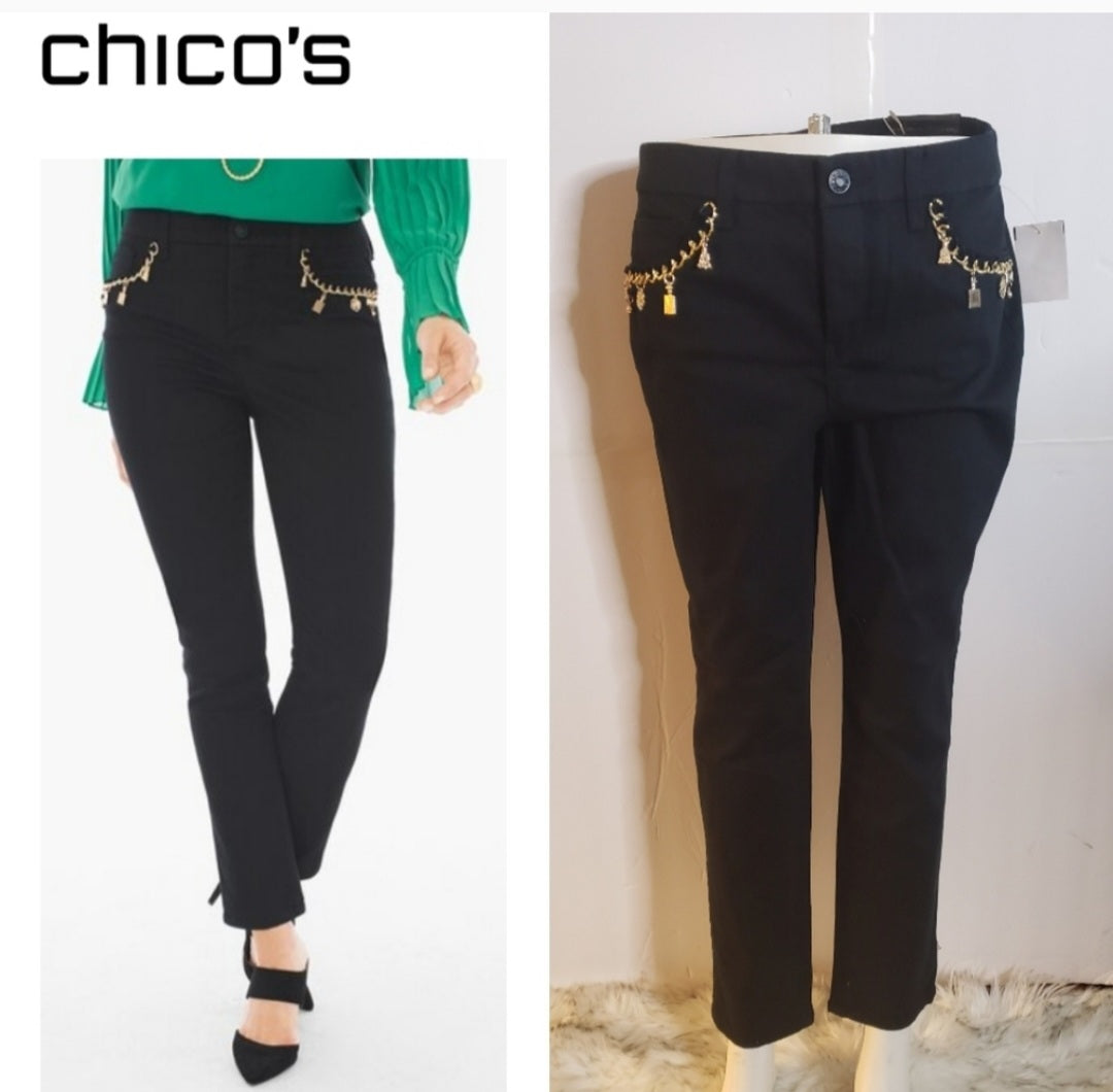 CHICOS SLIMMING CHARM ANKLE JEANS. SZ 4