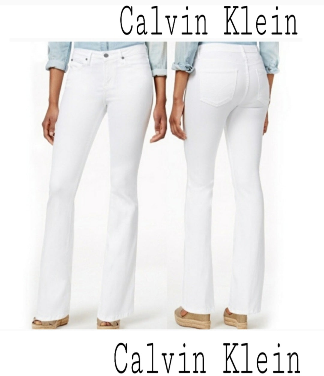 Calvin Klein white flare leg denim's Sz 27 or Sz 4