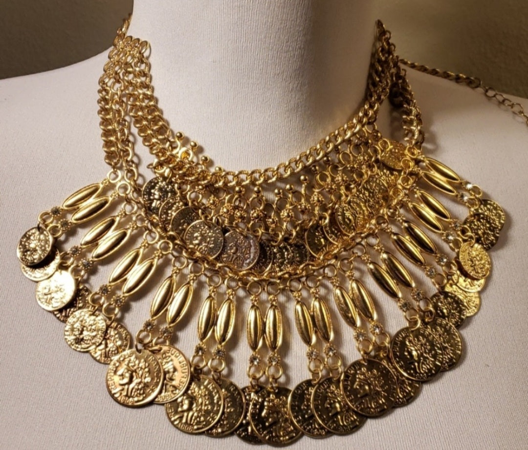 Stunning gypsy Boho coin necklace.