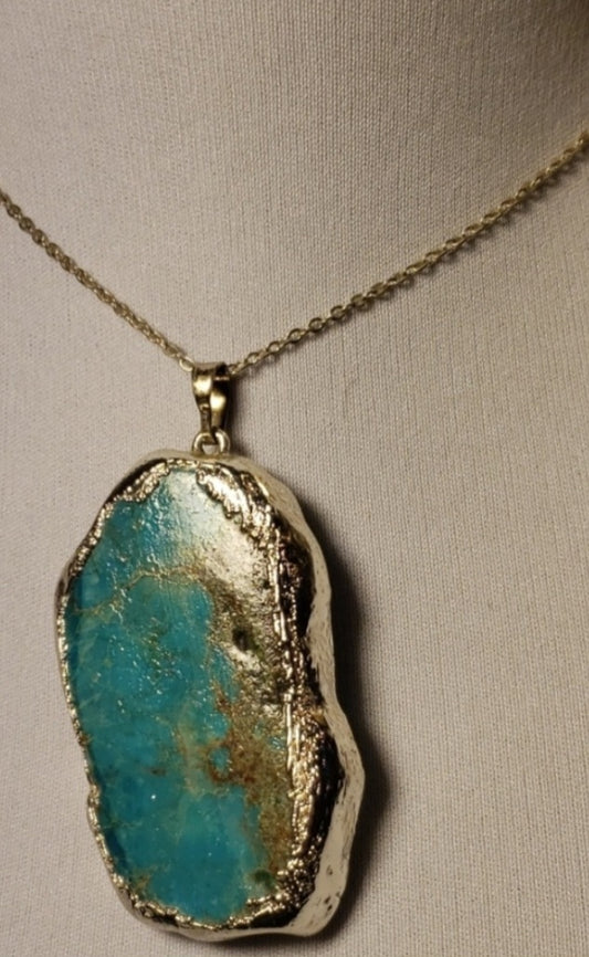 Wrapped/inlay jasper pendant necklace insp