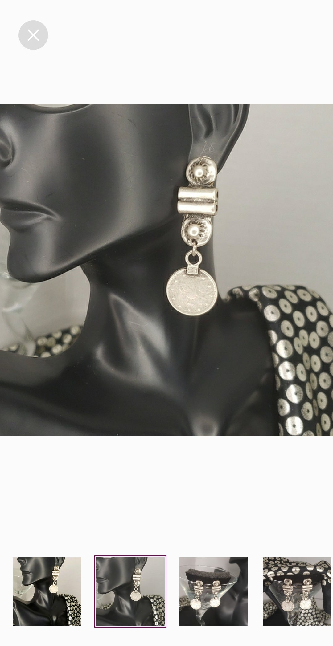 Birch Hill silv coin drop earrings. Great quality!