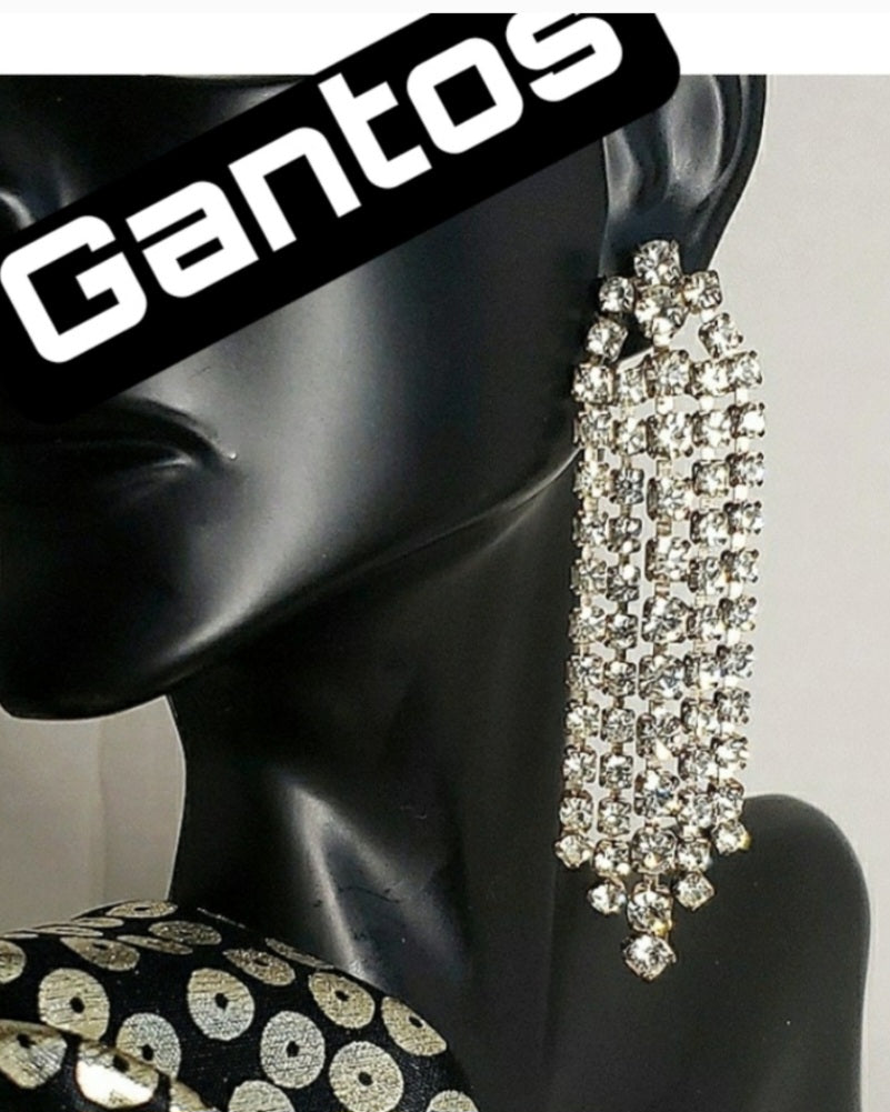 Gantos chandelier rhinestone earrings. 3".