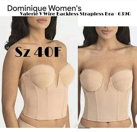 Dominique Valerie V Wire Backless Strapless Bra - 6390.  Sz 40F. New.  DEAL!!!